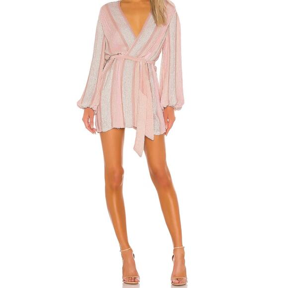 Retrofete Gabrielle Robe Dress Pastel Pink Stripes - Picture 12 of 12